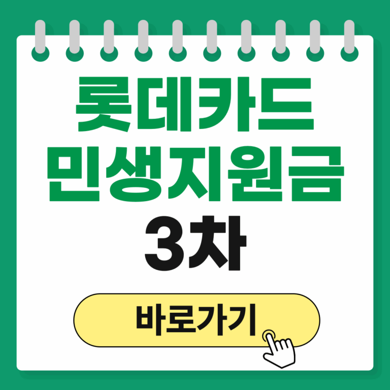 롯데카드 민생지원금 3차
